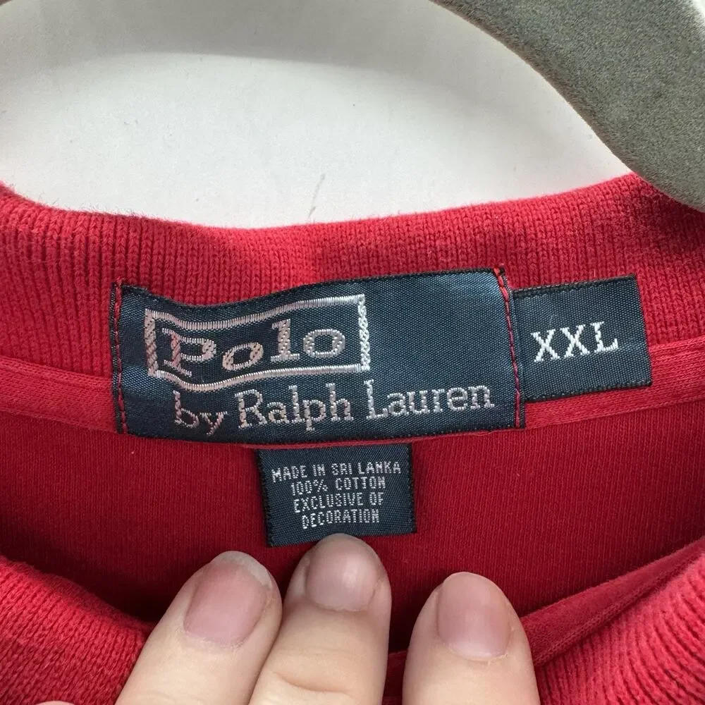 POLO Ralph Lauren Men's Cotton Knit Polo Shirt Sz XXL Red Preppy Office Soft